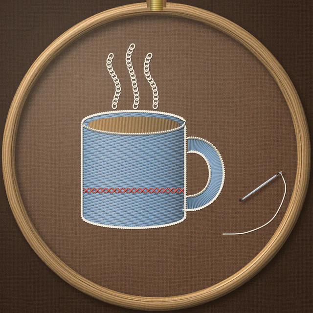 Embroidery: Thread stitched on cloth.
