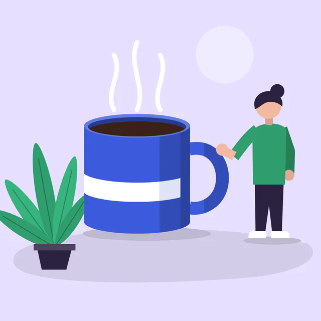 Flat characters: Simple faceless people in flat colour.