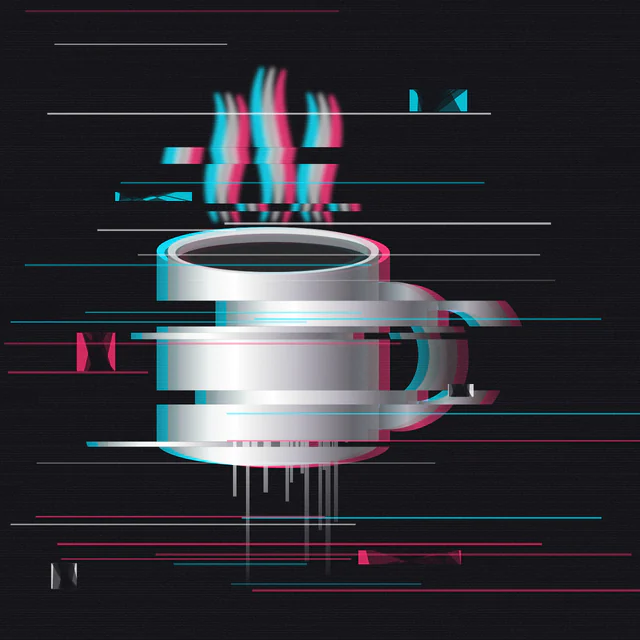 Glitch: A broken signal, split colours and jumps.