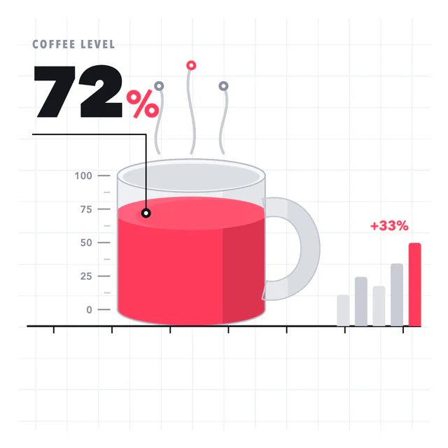 Infographic: Charts, icons and numbers that build.