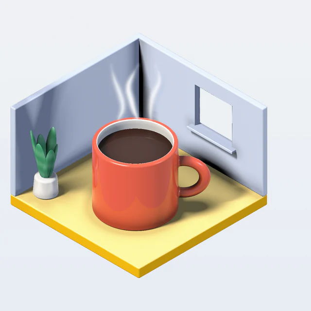 Isometric: A small world seen from above at an angle.