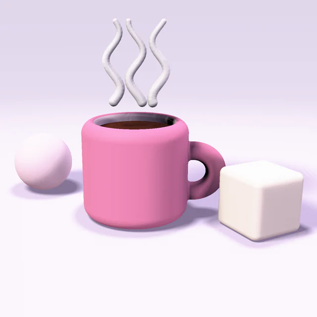 Soft 3D: Rounded, matte shapes like toys.