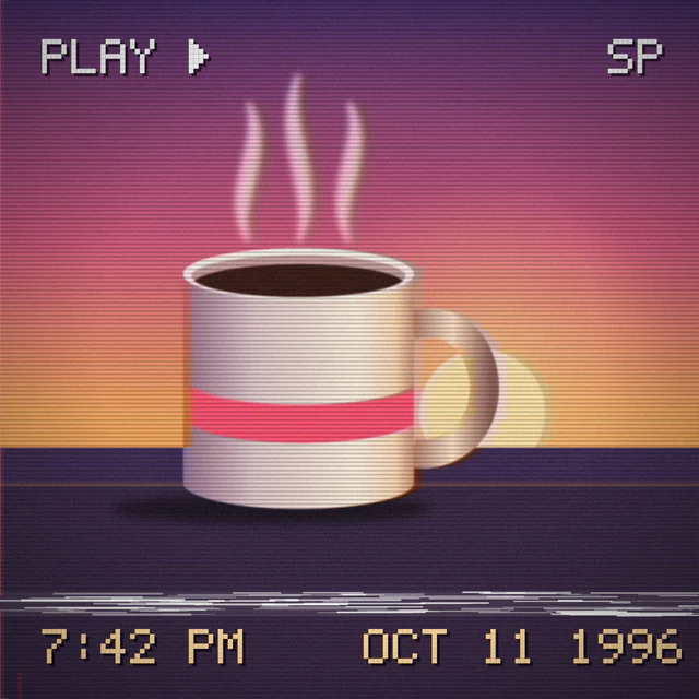 Video tape: Scan lines, noise and a date stamp.